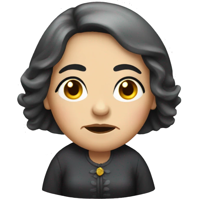 Old scary Russian lady with black hair  emoji