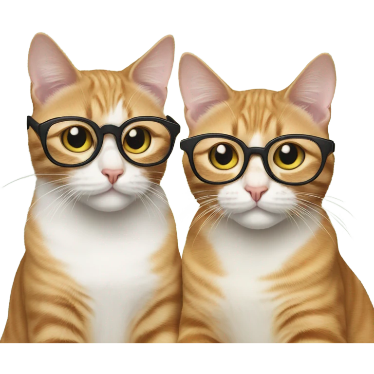 Two cats wearing glasses emoji