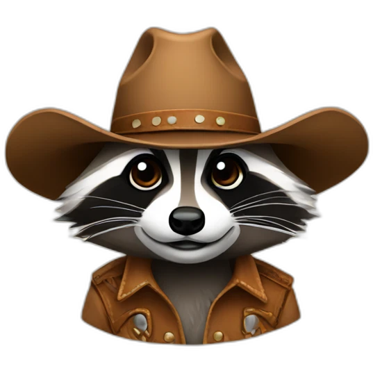 raccoon in a cowboy hat emoji
