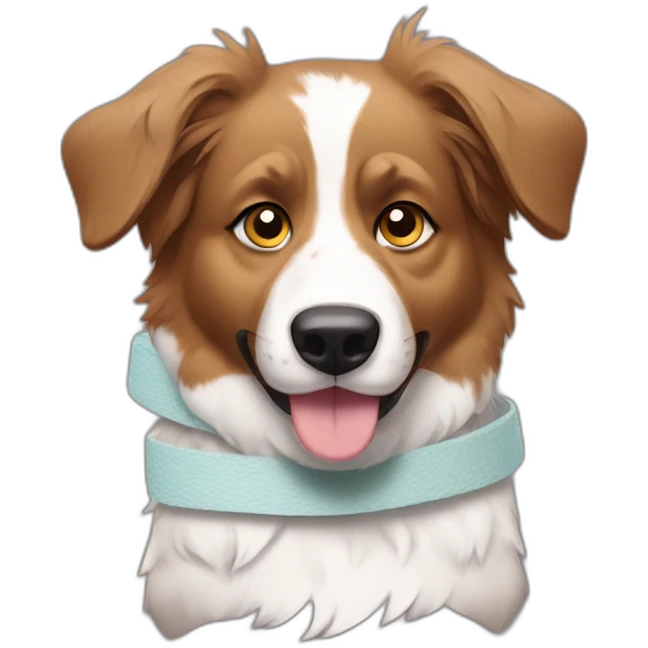 Australian sheperd with bandage on paw emoji