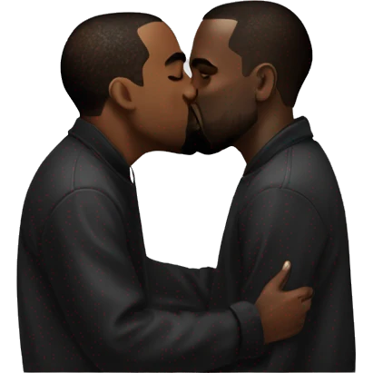 Diddy kissing Kanye emoji