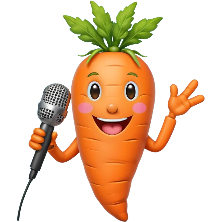 singing carrot with microphone emoji
