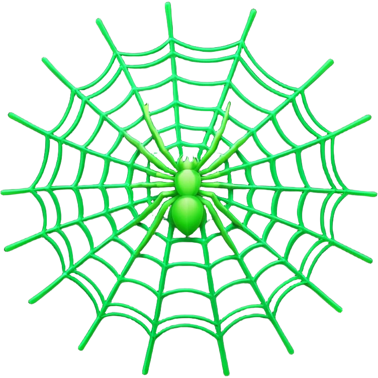 a stylized green laser spider web, 3/4 view emoji