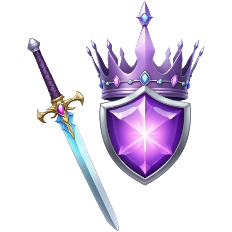 crown, purple aura, sword   emoji