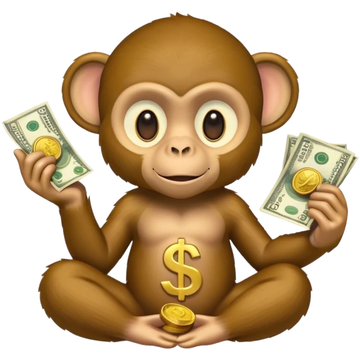 Monkey holding money emoji