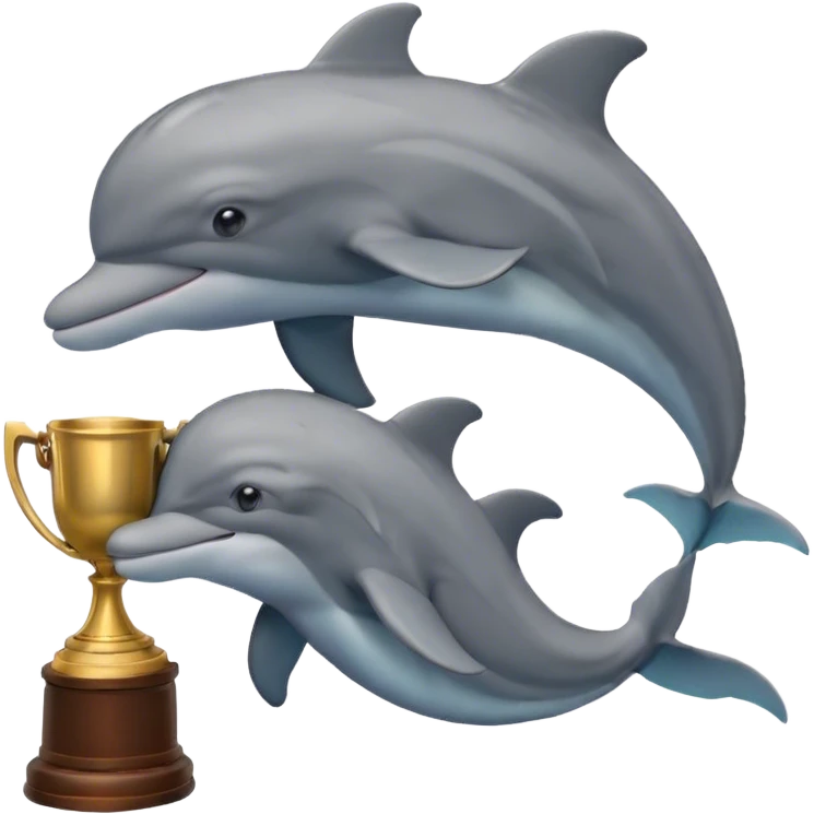 Dolphin with stanley cup emoji