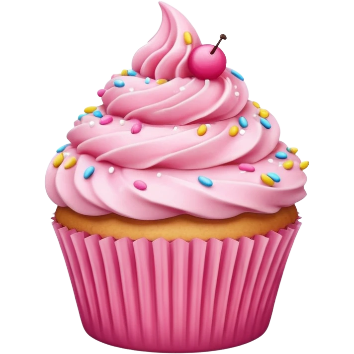 Cupcake with pink icing emoji