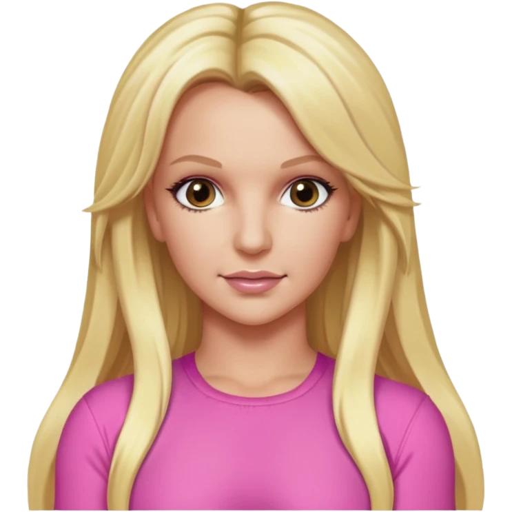 Britney Spears long blonde hair, pink outfit emoji