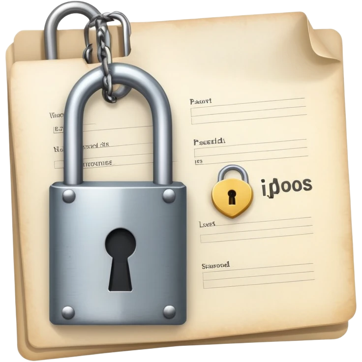 Document with password list and a lock emoji