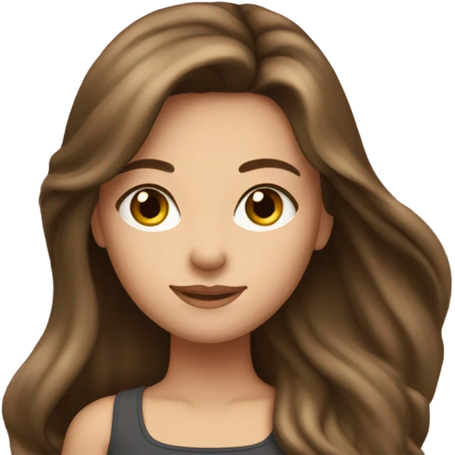Beautiful girl, long hair, brunette emoji