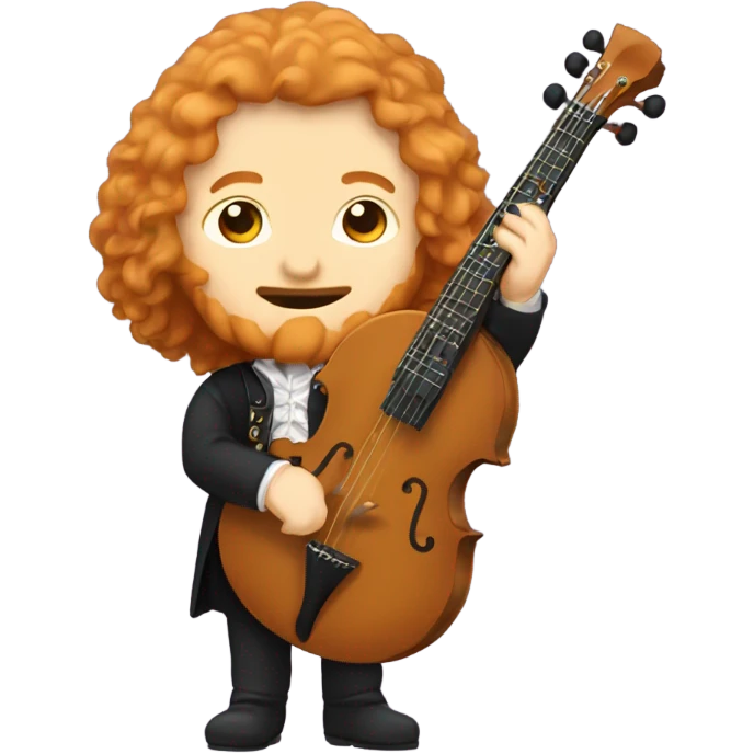 Antonio Vivaldi ginger chibi standing banjo  emoji