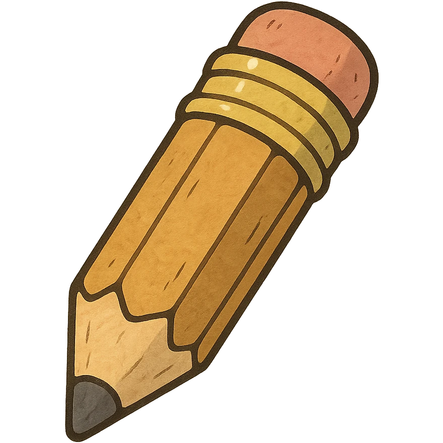 bold icon of a pencil in ghibli style emoji