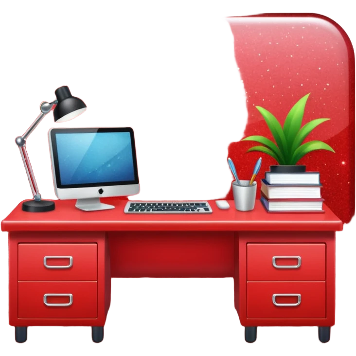 red glitter office emoji