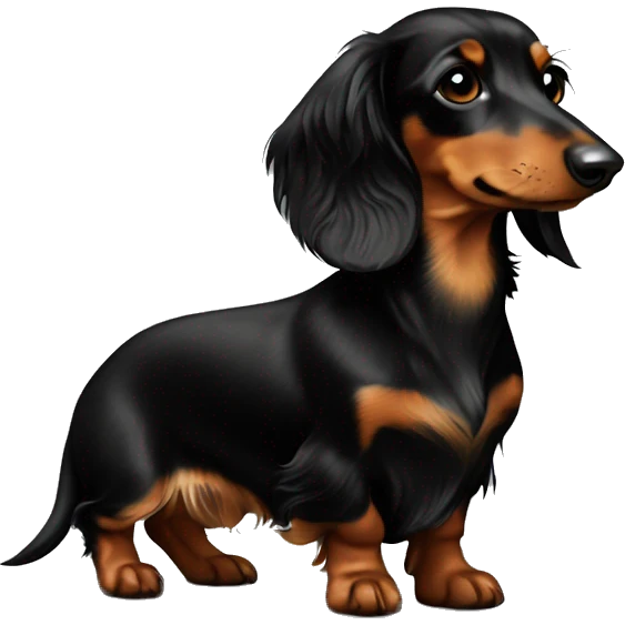 longhaired dachshund black tan emoji