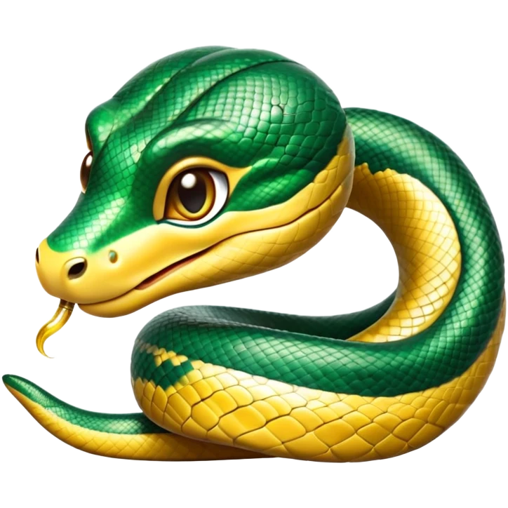 cinematic-cute-anaconda-portrait-emoji,-head-tilted-playfully-and-inquisitively,-with-a-sleek,-shimmering-body-adorned-with-detailed-scale-sriped patterns-and-round,-sparkling-eyes-full-of-wonder,-simplified-yet-irresistibly-adorable-features emoji