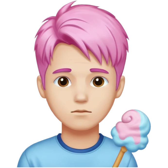 cotton candy haired man and  just face emoji