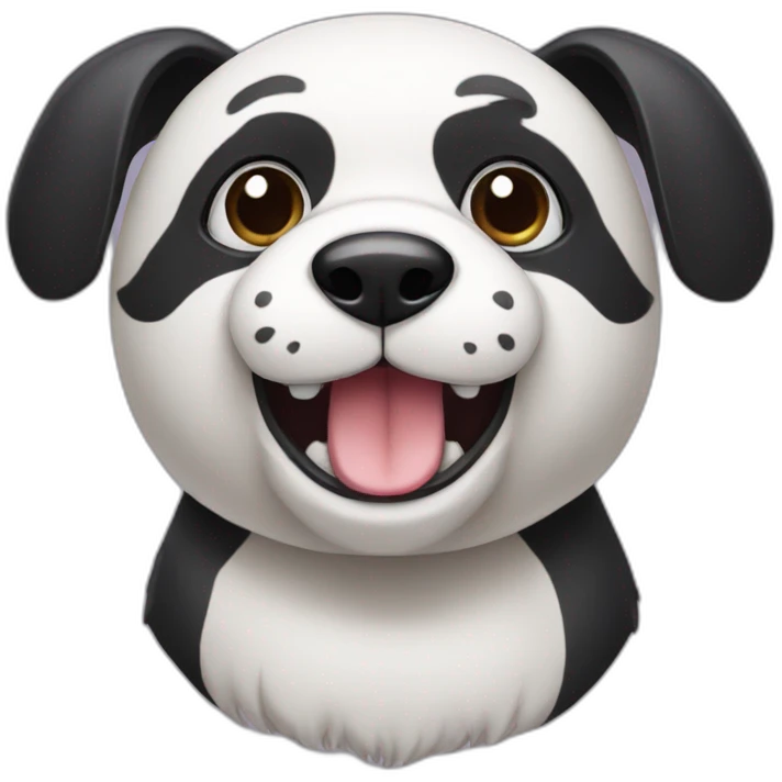 Dog with panda's head emoji
