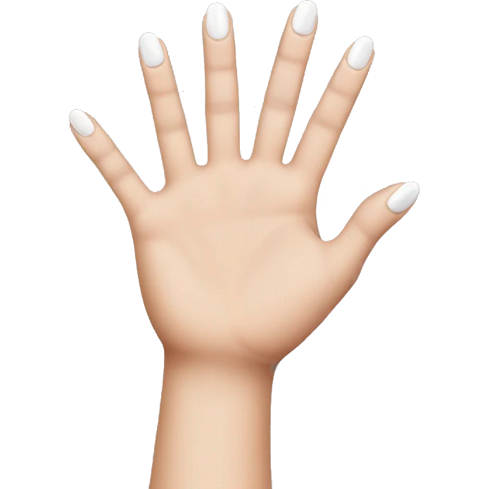Hand with white nails emoji