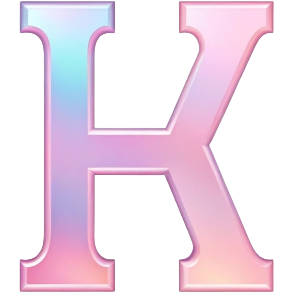Iridescent pastel pink romantic formal elegant sophisticated cultured neat pretty Font setting icon with letter H emoji