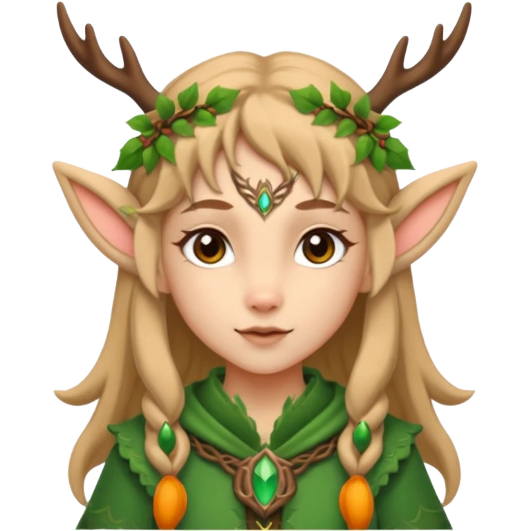 Cute Druid human like fawn with elf ears emoji