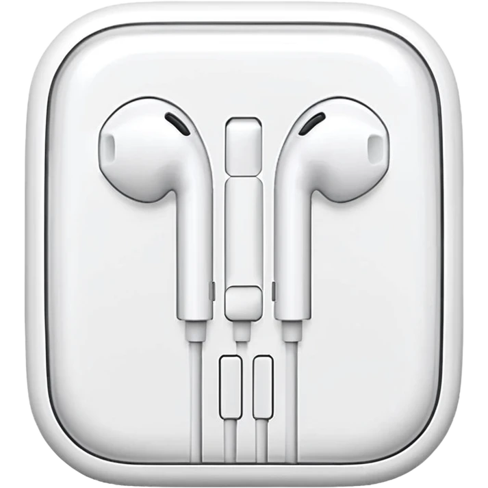 apple earphone white rough
 emoji