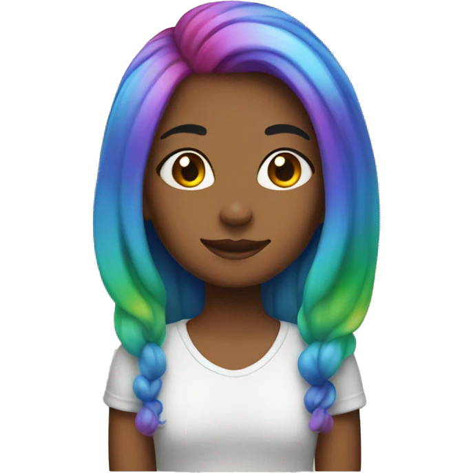 Girl with rainbow hair  emoji