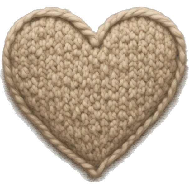 A beige knitted heart emoji