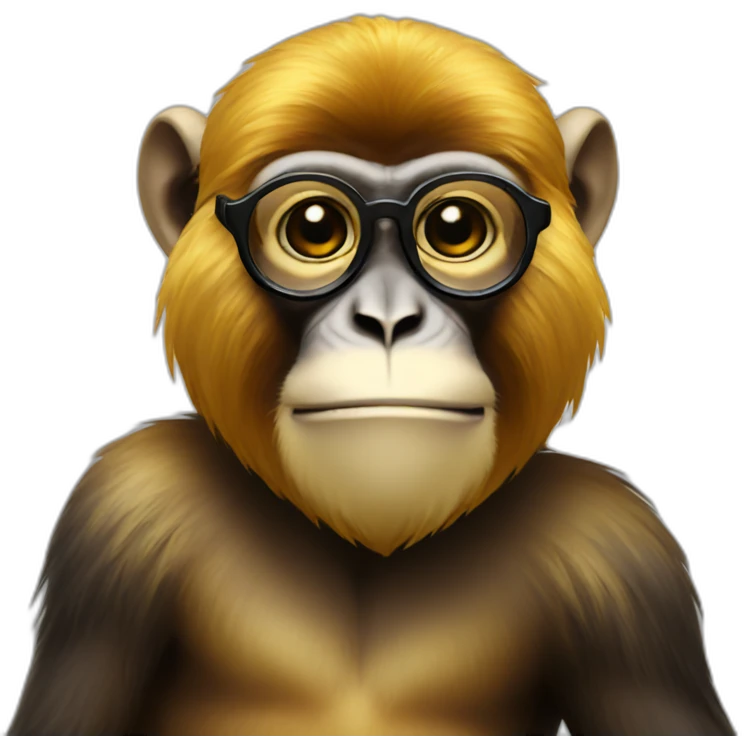 golden monkey wearing black glasses emoji