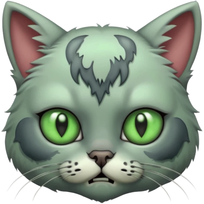 a super cute zombie cat, look sad but not danger emoji