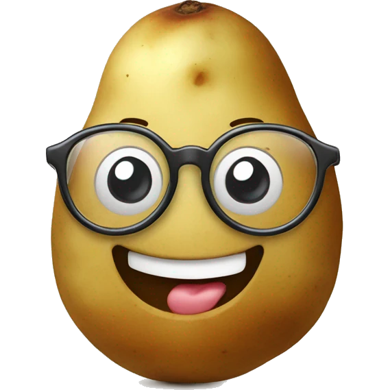happy potato eith eyeglasses emoji