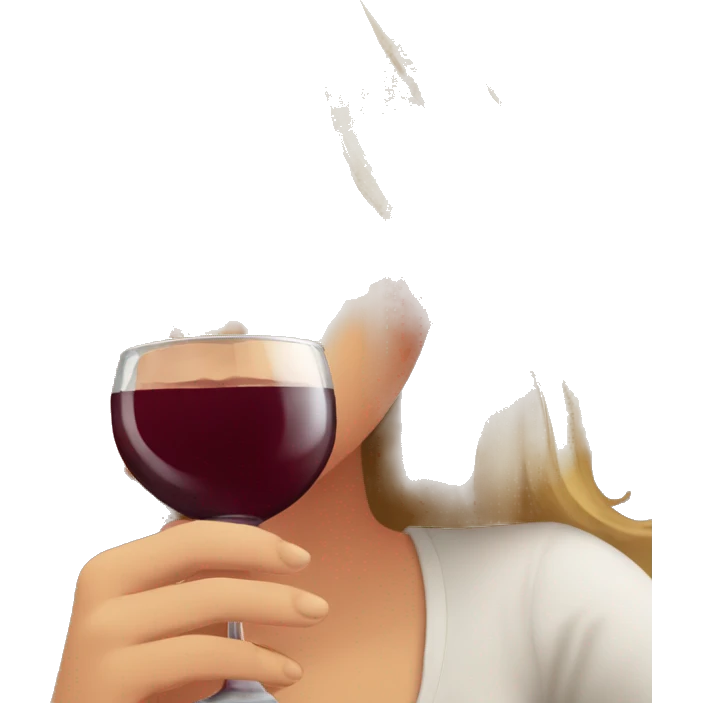 A blonde beautiful girl and a light brown hair super cute beautiful girl drink wine together emoji