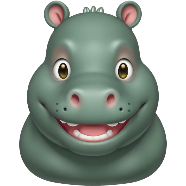 Green bib hippo emoji