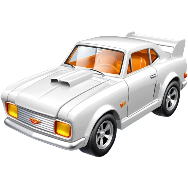 Машинка HotWheels белого цвета в классической упаковке HotWheels. emoji