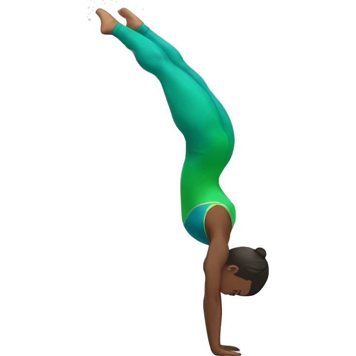 gymnast in a handstand wearing a blue and green leotard emoji
