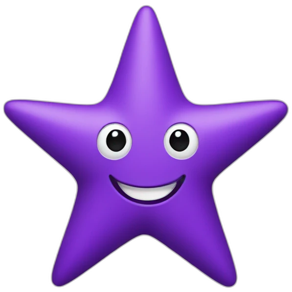 purple 4-pointed star smiling emoji