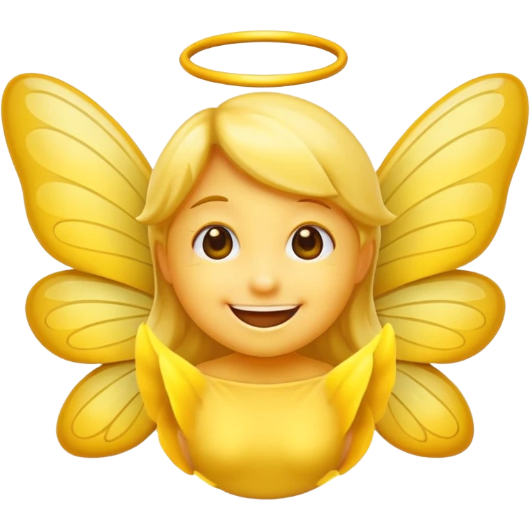 original happy emoji with fairy wings emoji