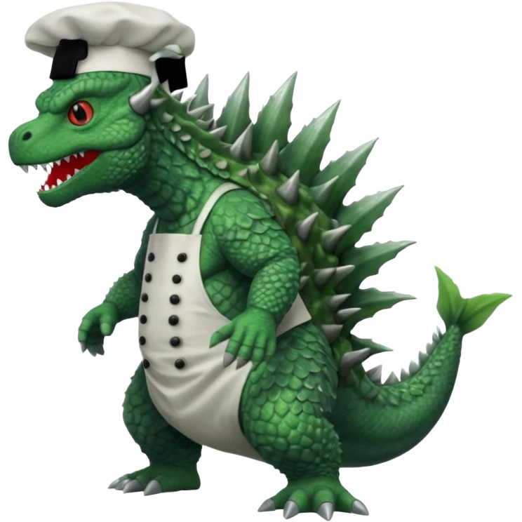 Godzilla that looks like the movies with a chef hat emoji
