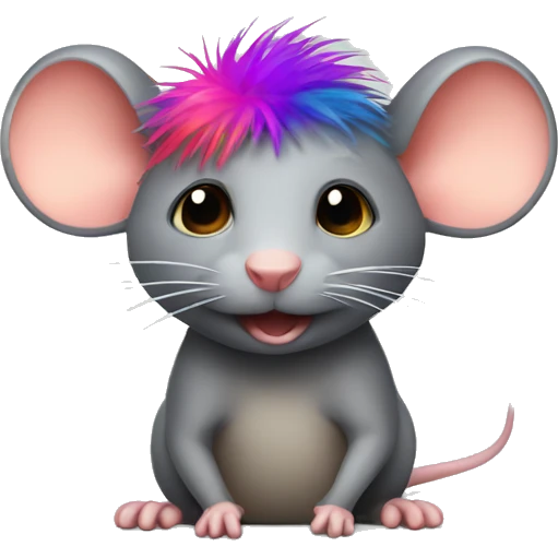 Rat with colourful hair emoji