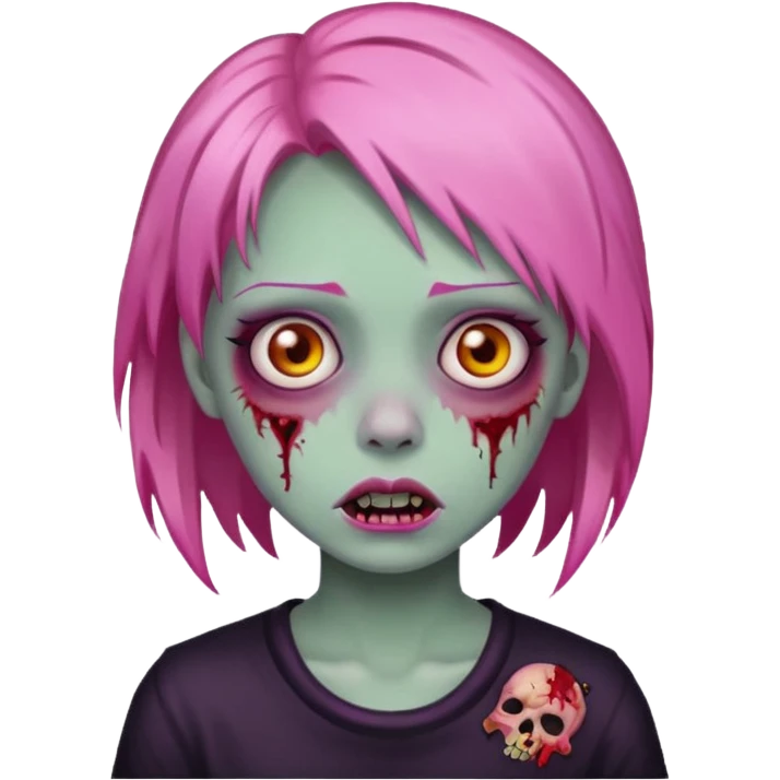 girl zombie with pink hair emoji