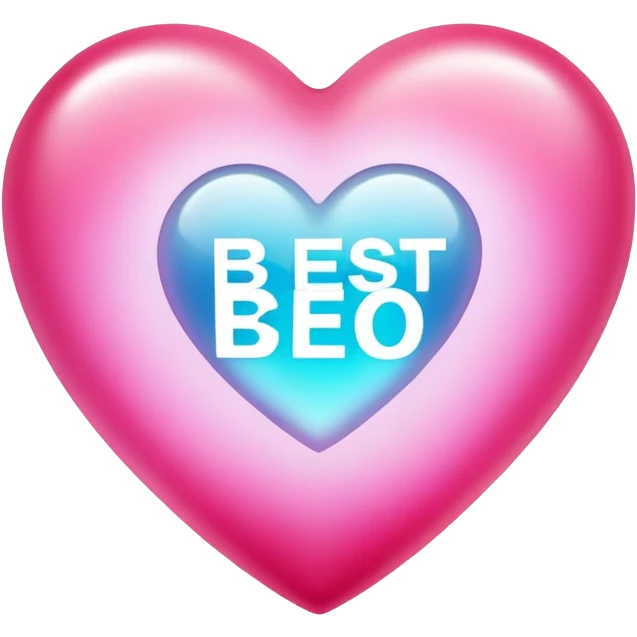 glowing matte transparent heart with text "Best CEO" emoji