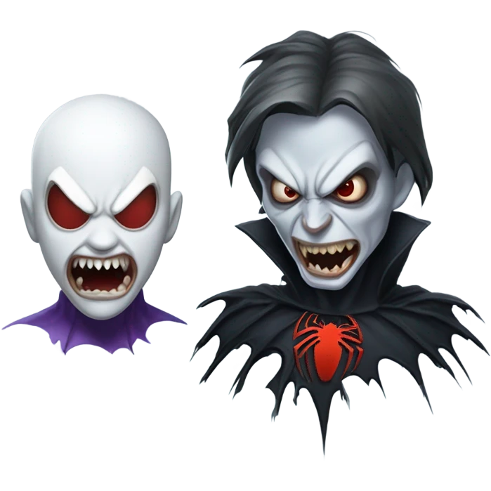 Spiderman as ghost vampire angry emoji