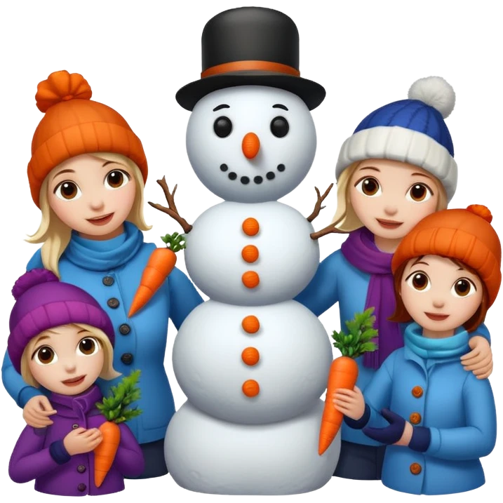 people making a snowman emoji