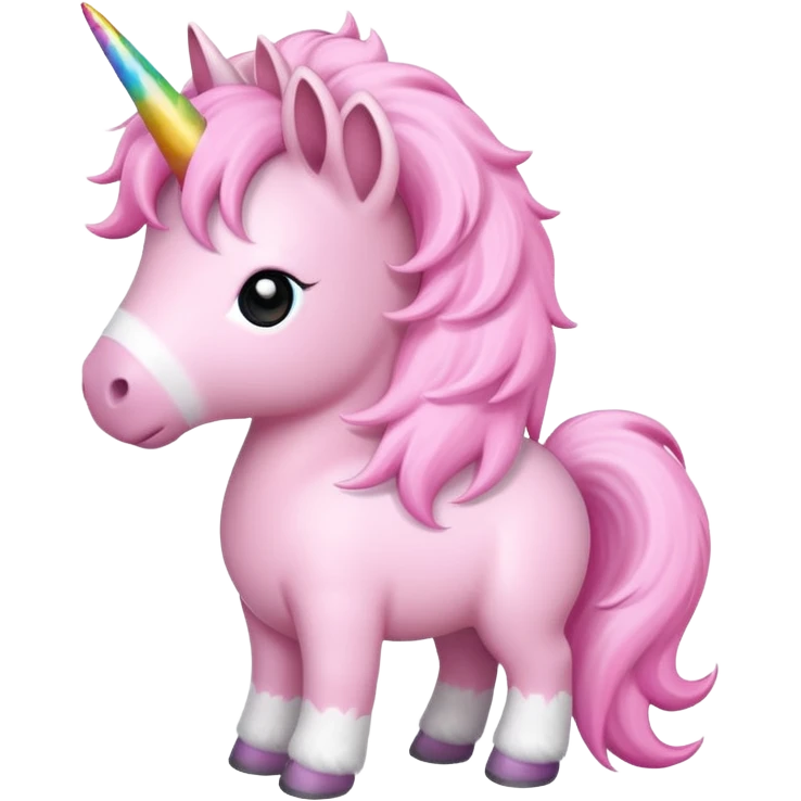 unicórnio rosa pastel fofo emoji