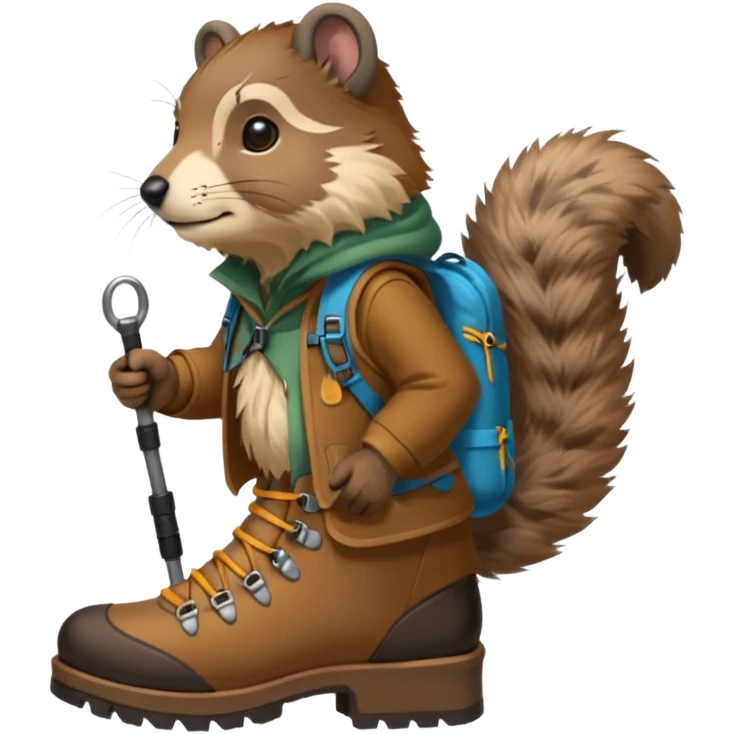 marmotte avec souliers de marche emoji