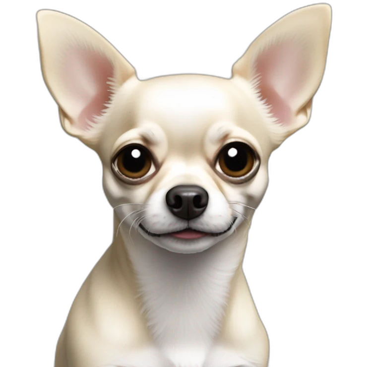 Chihuahua blanc à tache noir à poil long emoji
