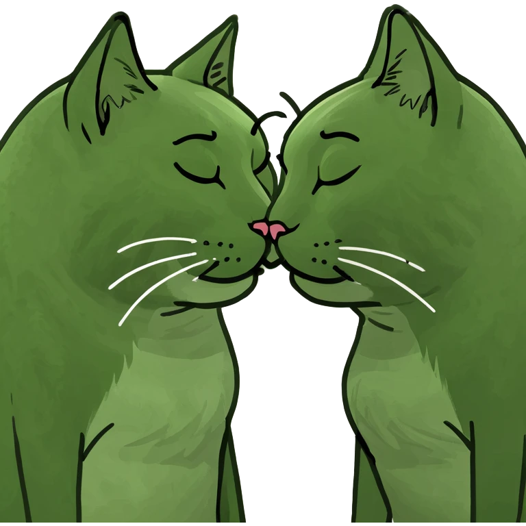 Cat and the mouth is kiss emoji