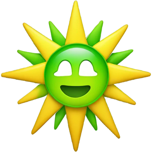 Green star sun emoji