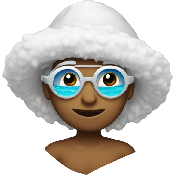 una playa con nieve emoji