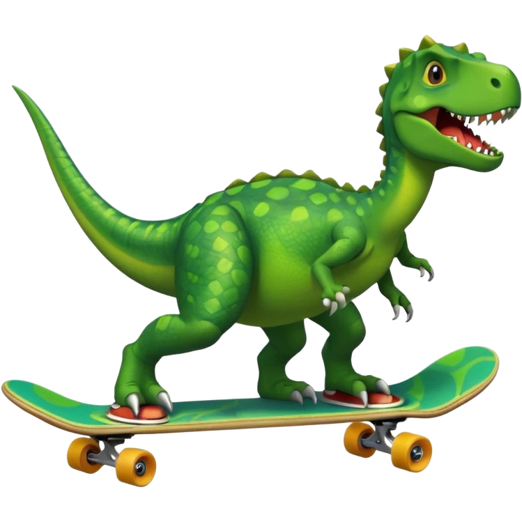 Dinosaur on a skateboard emoji