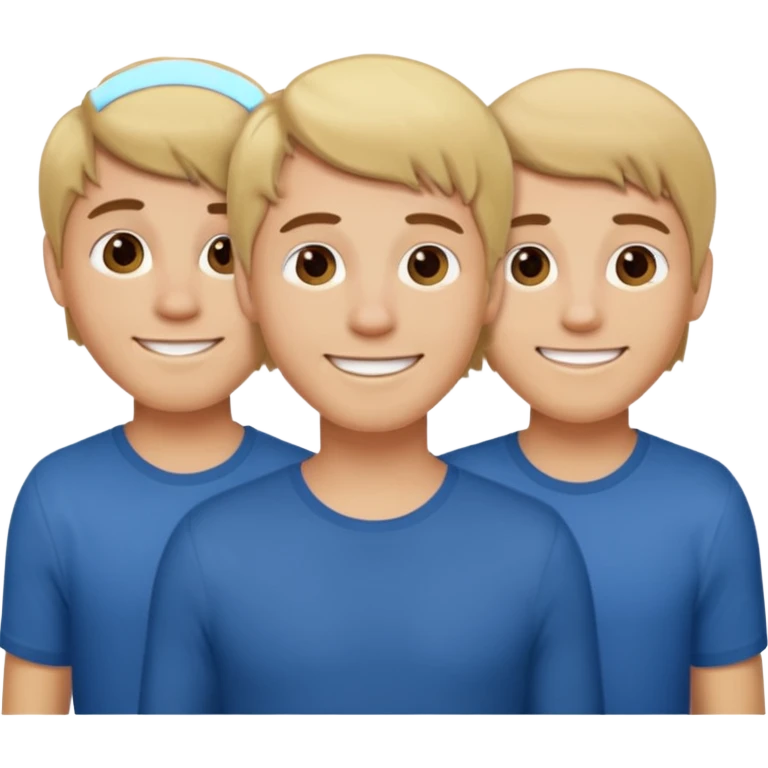 three brothers one blonde two with brown hair emoji